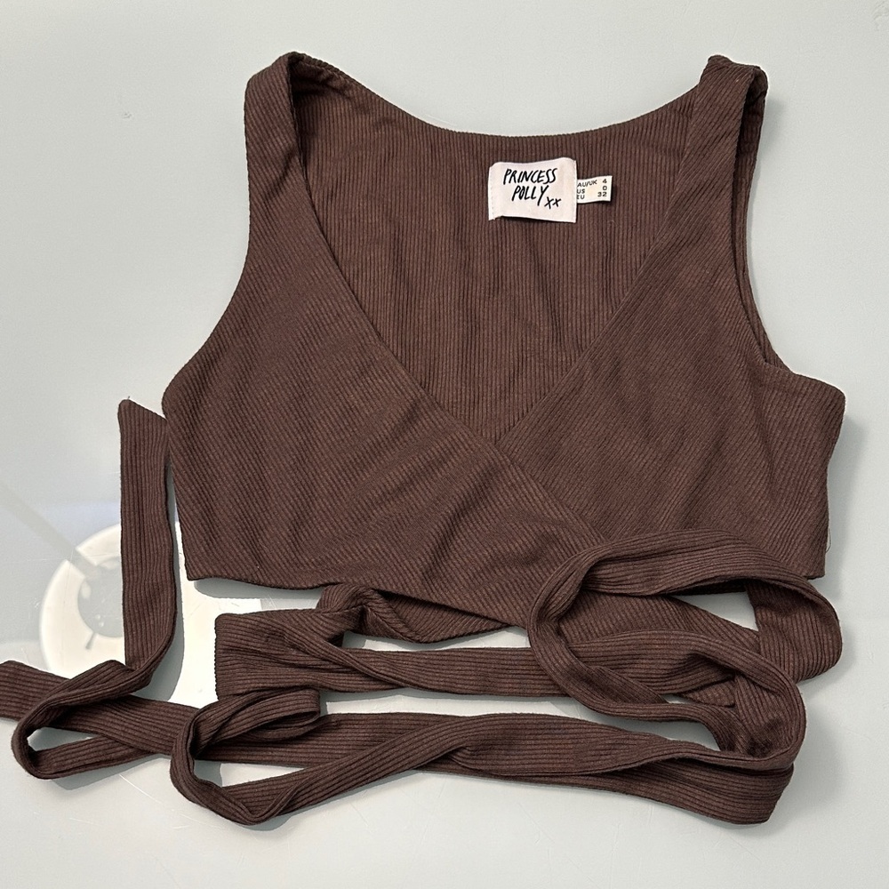 Princess Polly Wrap Around Ribbed Top